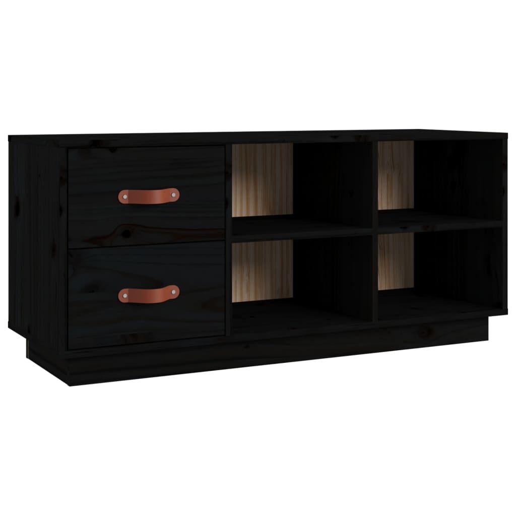 Schuhbank Kiefer massiv Schwarz 100x34x45 cm - bis zu 33,8% Rabatt