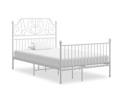 Vidaxl Metall-Bettrahmen 120x200 cm - Weiß - Zeitlos & Stabil - bis zu 47% sparen