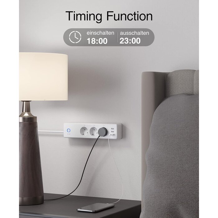 Smarte WLAN-Steckdosenleiste mit 3 USB-Ports - bis zu 30,9 % sparen