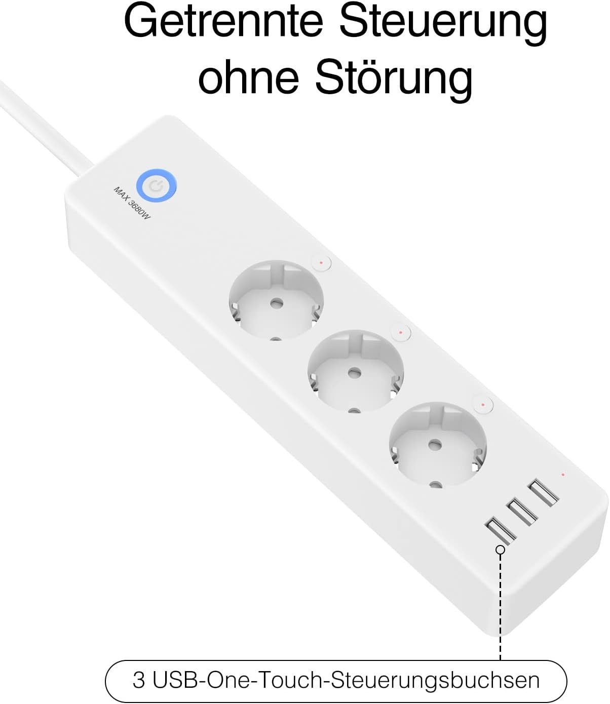 Smarte WLAN-Steckdosenleiste mit 3 USB-Ports - bis zu 30,9 % sparen