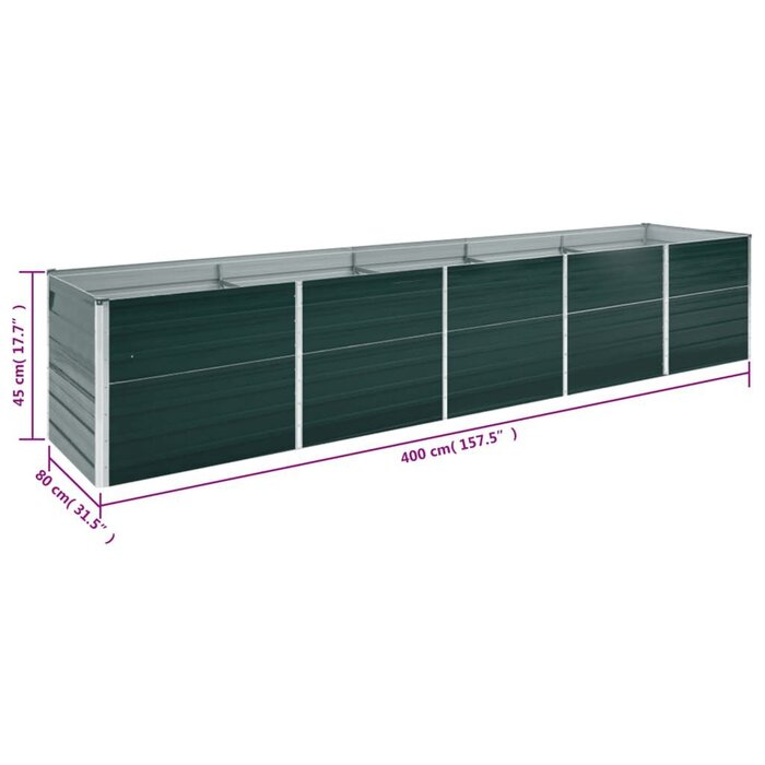 Großes Hochbeet 400x80x45cm, Grün - bis zu 33,5% Rabatt