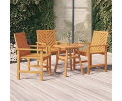 Vidaxl 3er-Set Gartenstühle Akazienholz Fischgrätenmuster - bis zu 41% sparen
