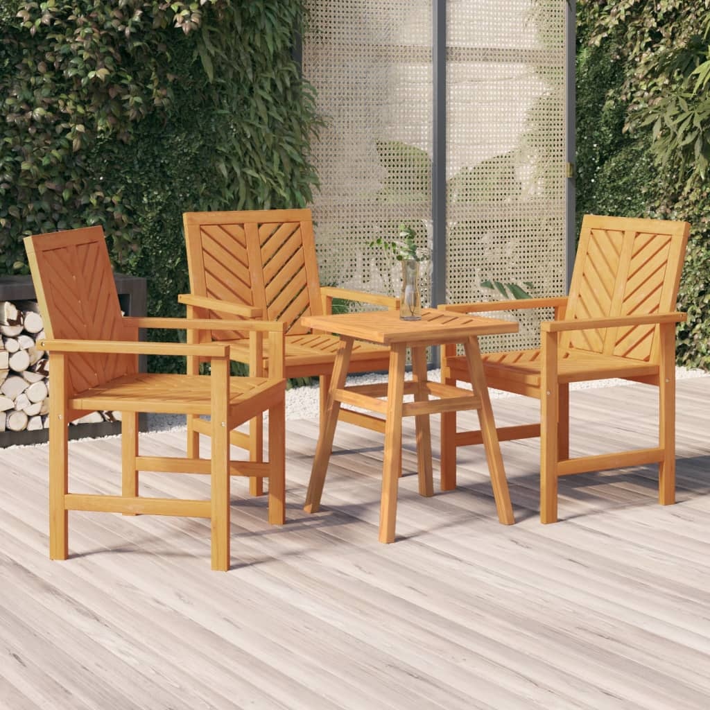 3er-Set Gartenstühle aus Akazienholz, Fischgräten-Design - bis zu 34,5 % Rabatt