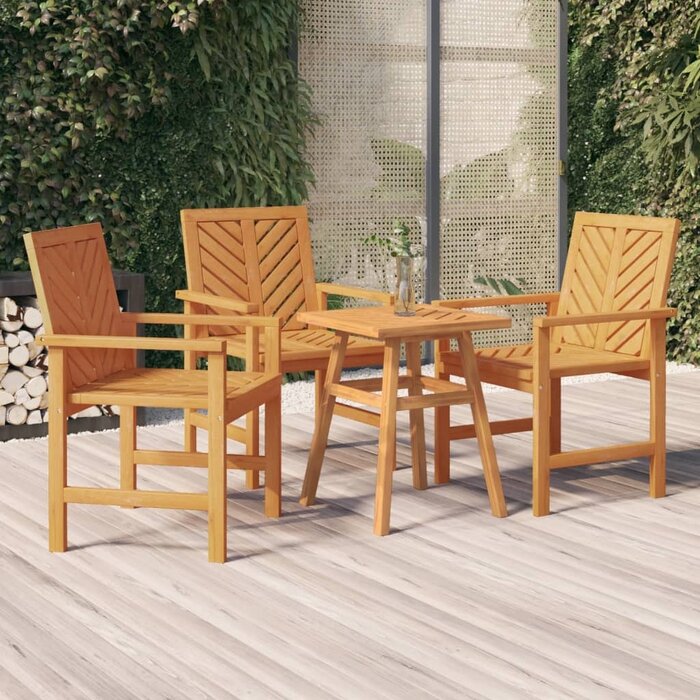 3er-Set Gartenstühle aus Akazienholz, Fischgräten-Design - bis zu 34,5 % Rabatt