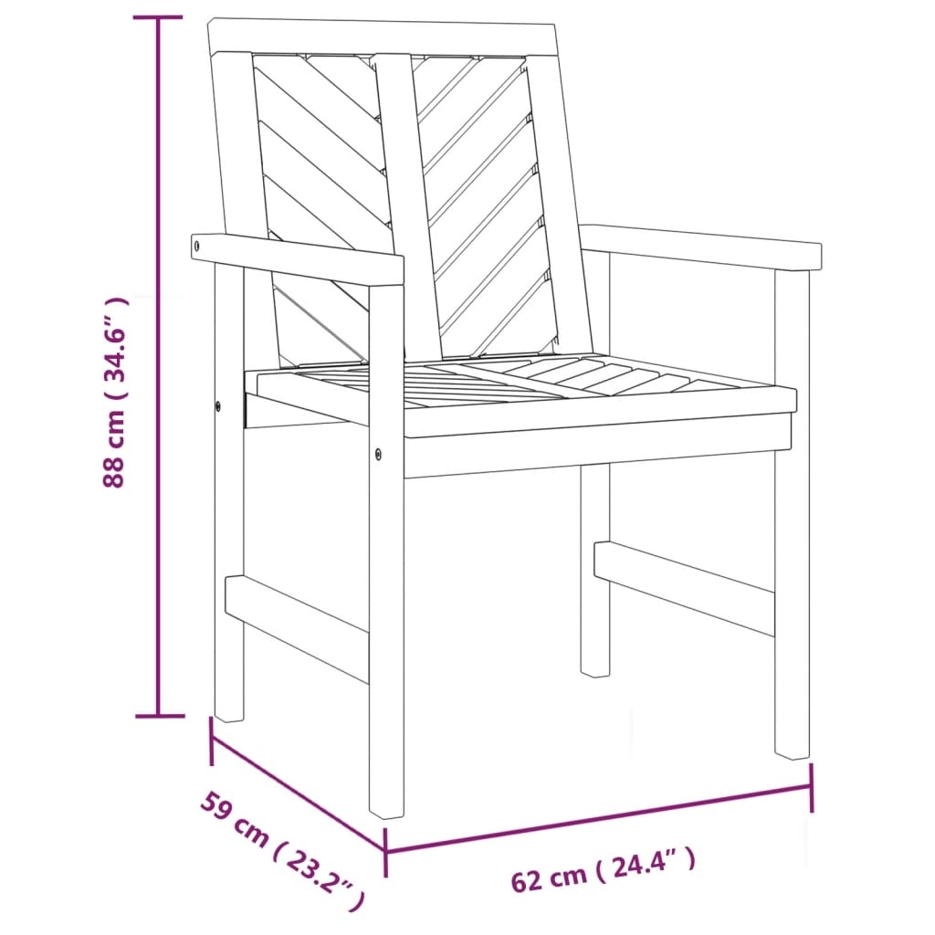 3er-Set Gartenstühle aus Akazienholz, Fischgräten-Design - bis zu 34,5 % Rabatt