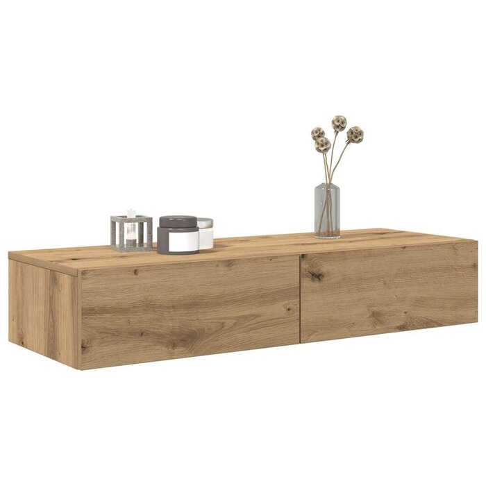 Wandregal mit Schubladen, 100x36x19 cm, Eiche-Optik - bis zu 33,2% sparen
