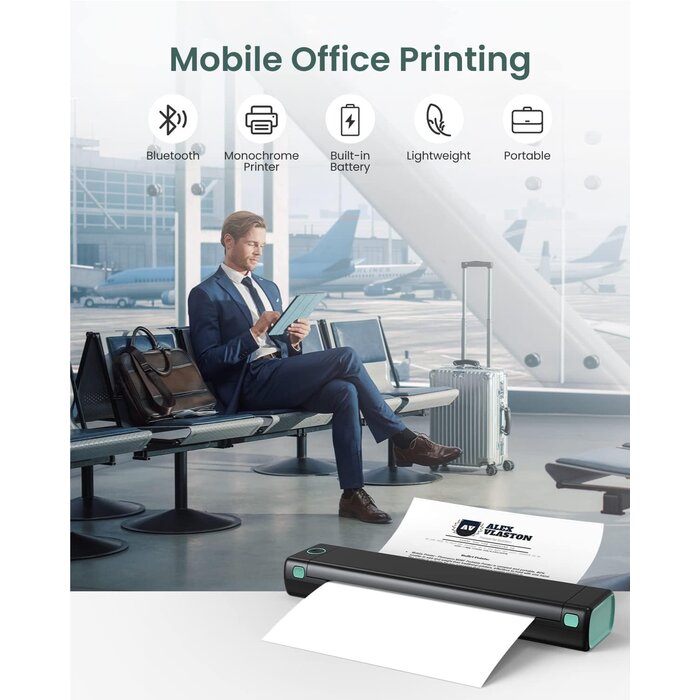 Mobiler A4 Thermodrucker - Kompakt & Kabellos - Jetzt bis zu 33.8% günstiger