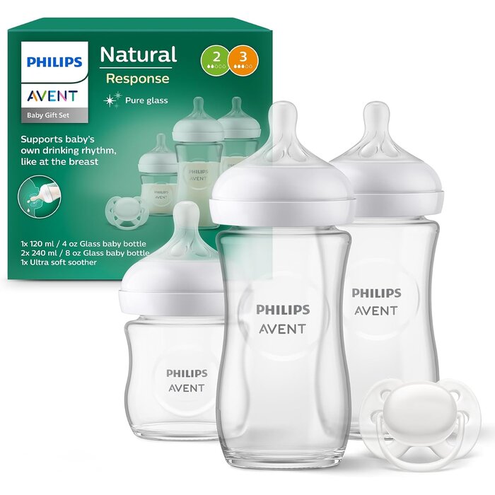 Premium Glas-Babyflaschen-Set mit Sauger - bis zu 27,3% Rabatt