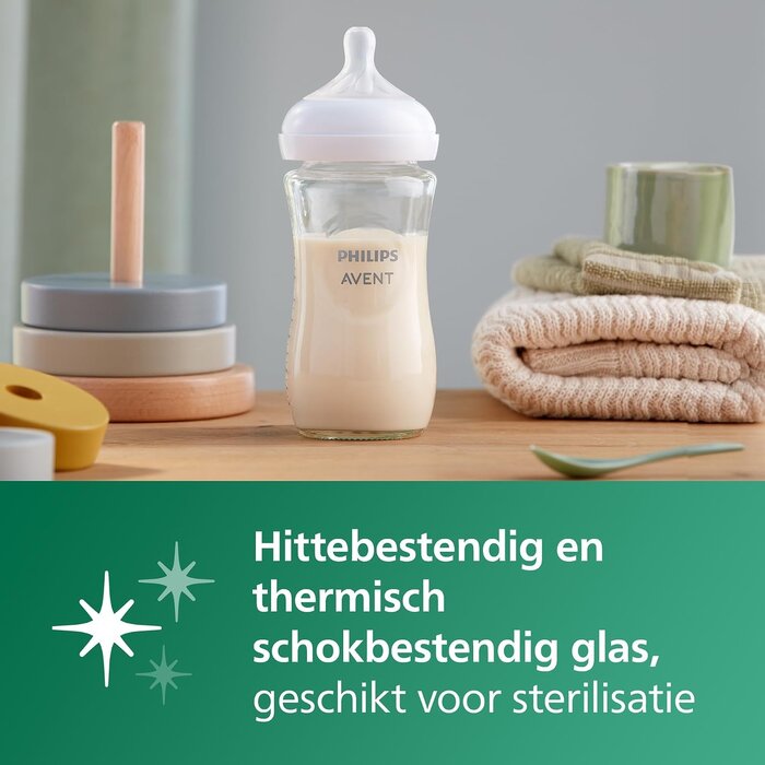 Premium Glas-Babyflaschen-Set mit Sauger - bis zu 27,3% Rabatt