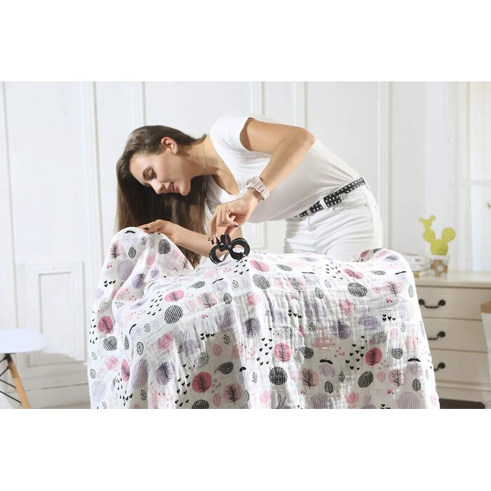Musselin Babydecke 110x150cm mit Hasenmotiv - Jetzt bis zu 25,8% sparen