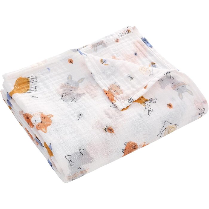 Musselin Babydecke 110x150cm mit Hasenmotiv - Jetzt bis zu 25,8% sparen