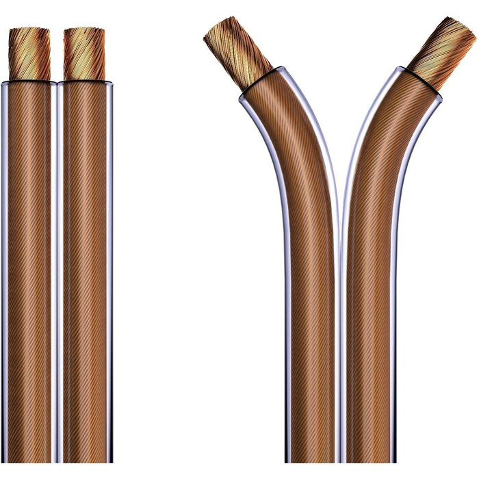 OFC Lautsprecherkabel 2 x 2,5 mm² 20m, transparent - bis zu 27,9% Rabatt