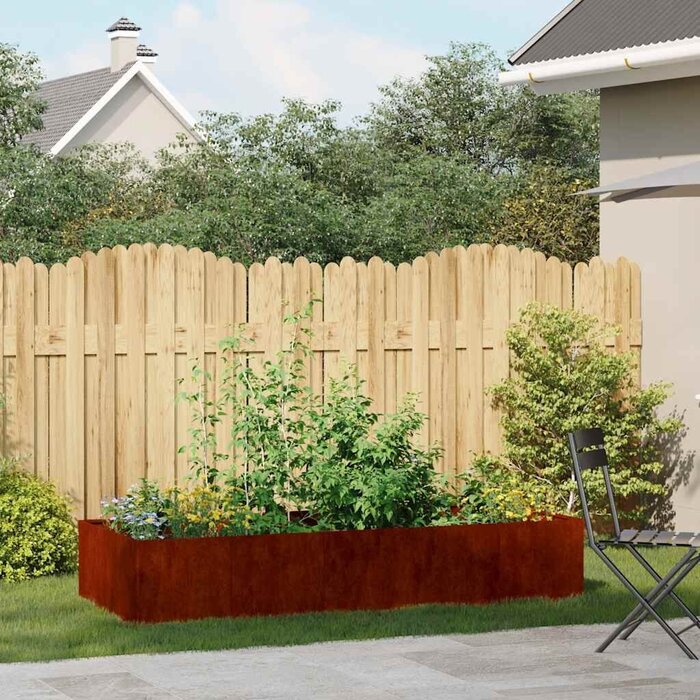 Großer Pflanzkübel aus wetterfestem Stahl 200x80cm - jetzt bis zu 34% Rabatt