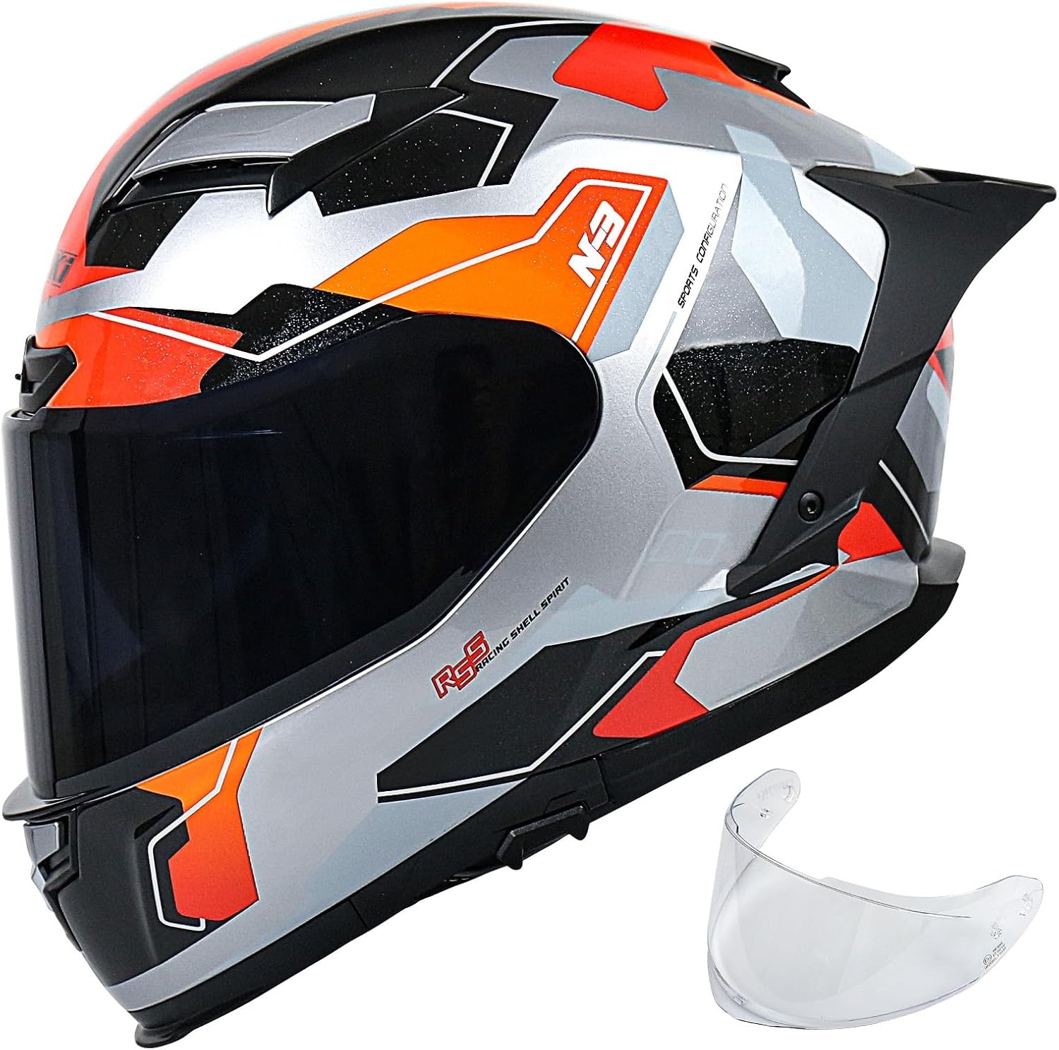 Integralhelm mit Sonnenvisier XL Schwarz/Rot - bis zu 33,8 % Rabatt