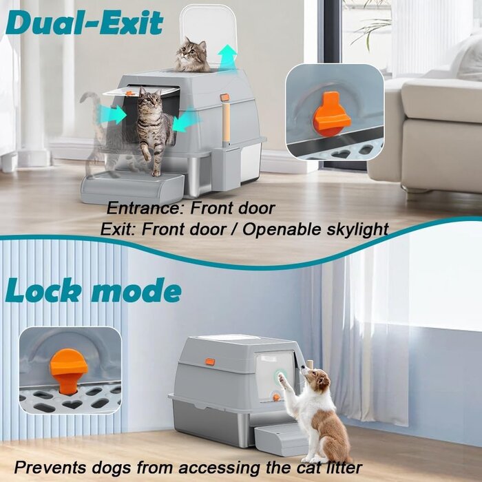 XL Edelstahl-Katzentoilette geschlossen, 60x40cm - bis zu 33,6% Rabatt!