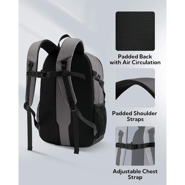 Trekking-Laptoprucksack 25L, 16 Zoll - Grau - bis zu 28,1% Rabatt