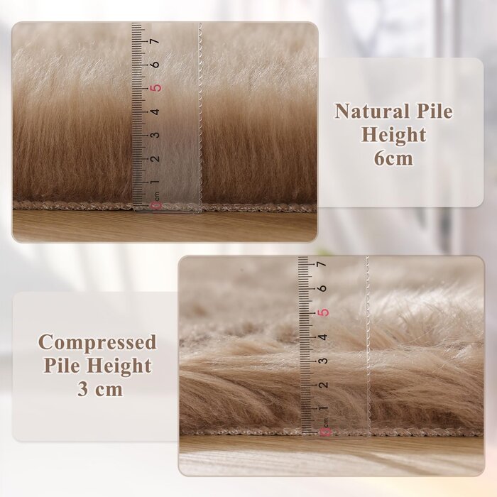 Luxuriöser Fellteppich 60x180 cm Beige - Jetzt bis zu 32% günstiger!