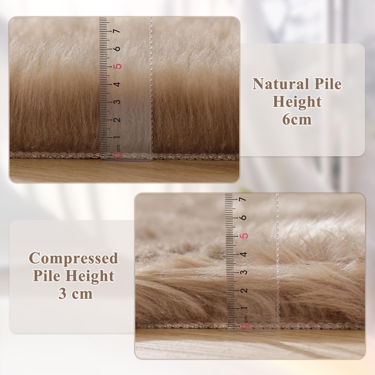 Luxuriöser Fellteppich 60x180 cm Beige - Jetzt bis zu 32% günstiger!