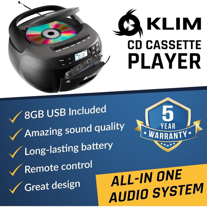 Tragbarer CD-Player & Kassettendeck mit Bluetooth - bis zu 33,2 % Rabatt