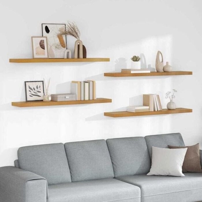 4-teiliges Wandregal Set Beige 120cm - Jetzt bis zu 33,6% Rabatt sichern