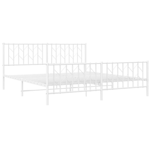 Stabiles Metallbett 183x213 cm - Weiß - Jetzt bis zu 34% günstiger