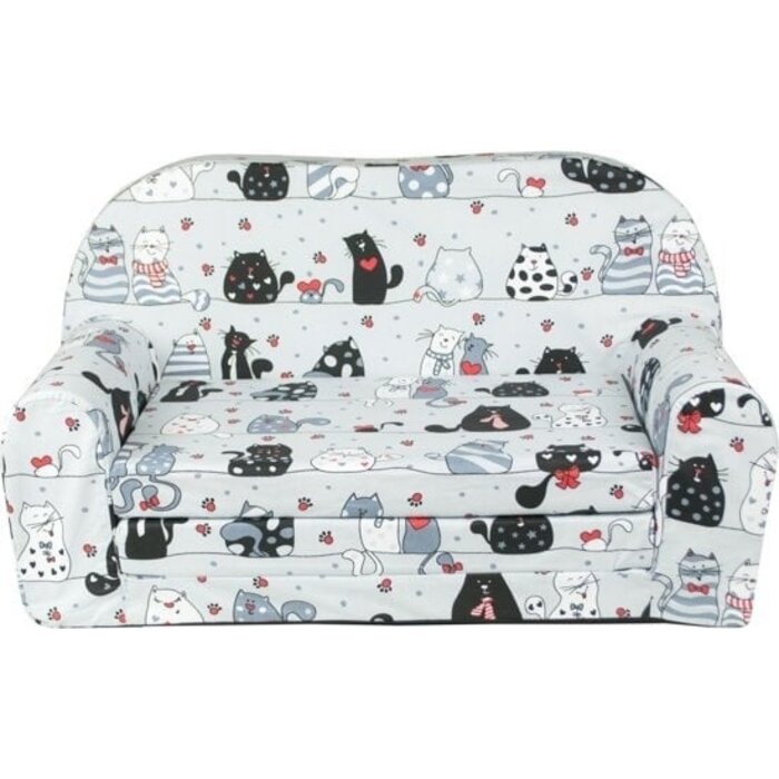 Kindersofa mit Schlaffunktion 85 cm - Grau Katzen - bis zu 23,8% Rabatt