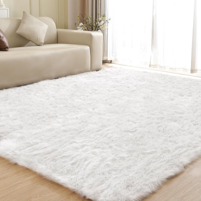 Runder Hochflor-Teppich 90cm Grau - kuschelig & maschinenwaschbar - bis zu 32,1%
