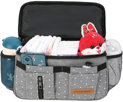 Kinderwagen-Organizer mit Punkten - Grau - bis zu 41% sparen