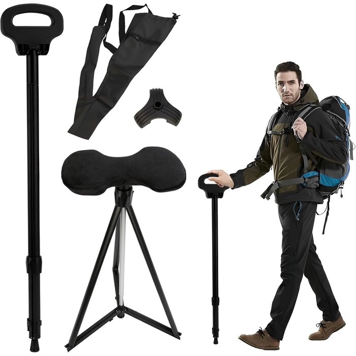 2-in-1 Gehstock mit Sitz, höhenverstellbar - Outlet-Angebot bis zu 33,5% Rabatt