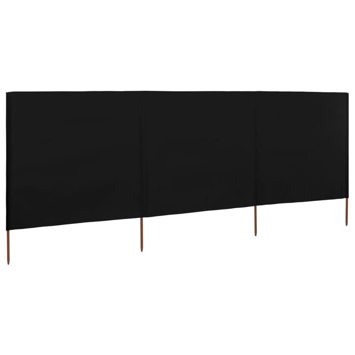 3-tlg. Windschutz 400x160 cm, Schwarz - Jetzt bis zu 32,5% Rabatt sichern!