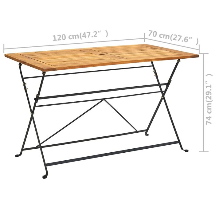 Klappbarer Gartentisch Akazie 120x70cm - Jetzt bis zu 34,1% Rabatt