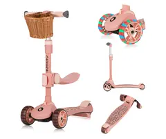 2-in-1 Kinderroller mit LED-Rädern, höhenverstellbar, Rosa - bis zu 40% sparen
