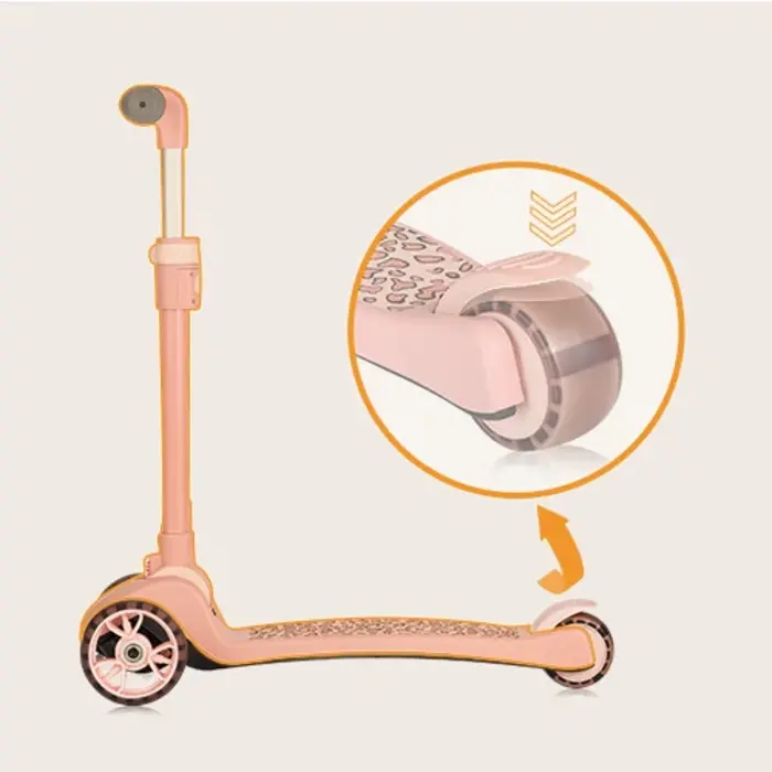 2-in-1 Kinderroller Rosa - LED-Räder, klappbar - bis zu 32,9% Rabatt