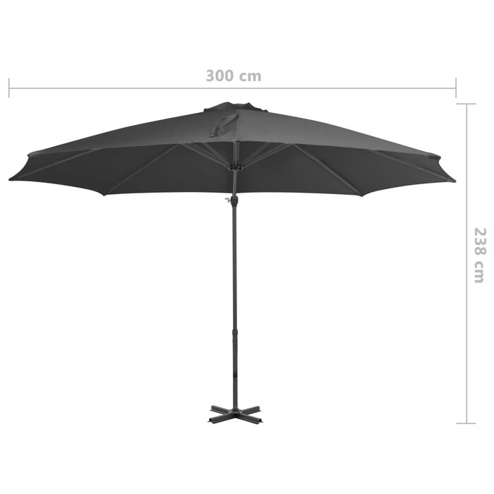 Luxus Ampelschirm 300 cm Anthrazit - Sparen Sie bis zu 34,1% im Outlet