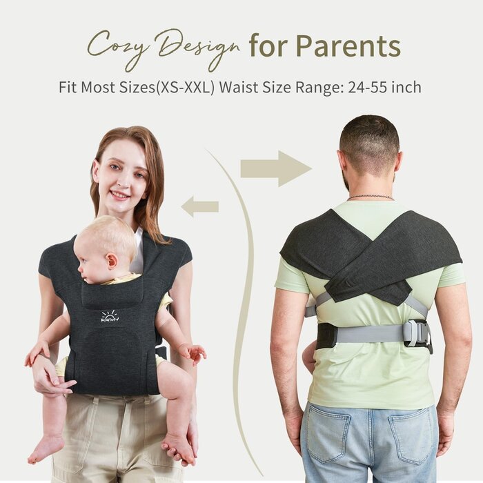 Ergonomische Babytrage - M-Position - Grau - bis zu 32,5% Rabatt