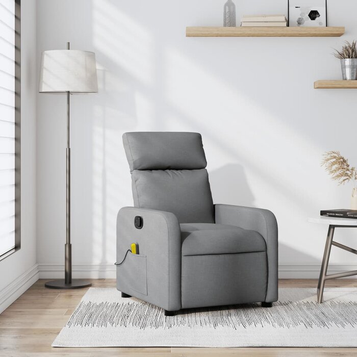 Elektrischer Massagesessel mit 6-Punkt-Vibration, Hellgrau - bis zu 34,3% Rabatt