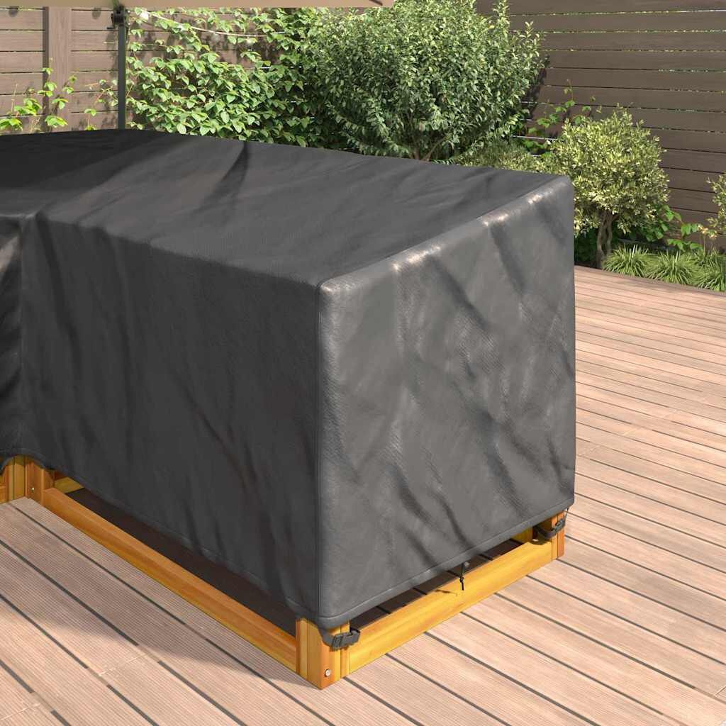L-Form Gartenmöbel-Schutzhülle 250x180x80cm - Schwarz - bis zu 31,7% Rabatt