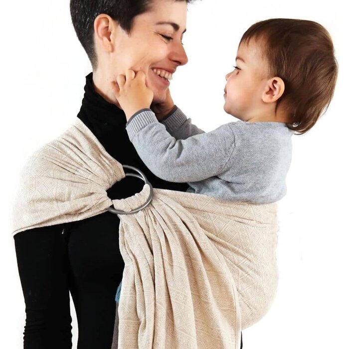 Ringsling aus Baumwolle & Leinen - Naturweiß - bis zu 33% reduziert