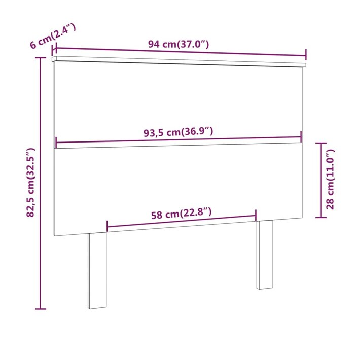 Vidaxl Kopfteil aus massivem Kiefernholz, Weiß, 94x82,5 cm - bis zu 53% reduziert