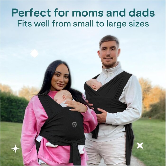 Ergonomisches Babytragetuch für Neugeborene, Schwarz - bis zu 32,9% Rabatt