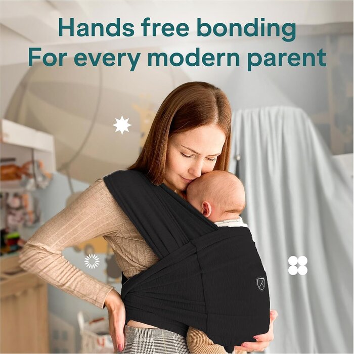 Ergonomisches Babytragetuch für Neugeborene, Schwarz - bis zu 32,9% Rabatt