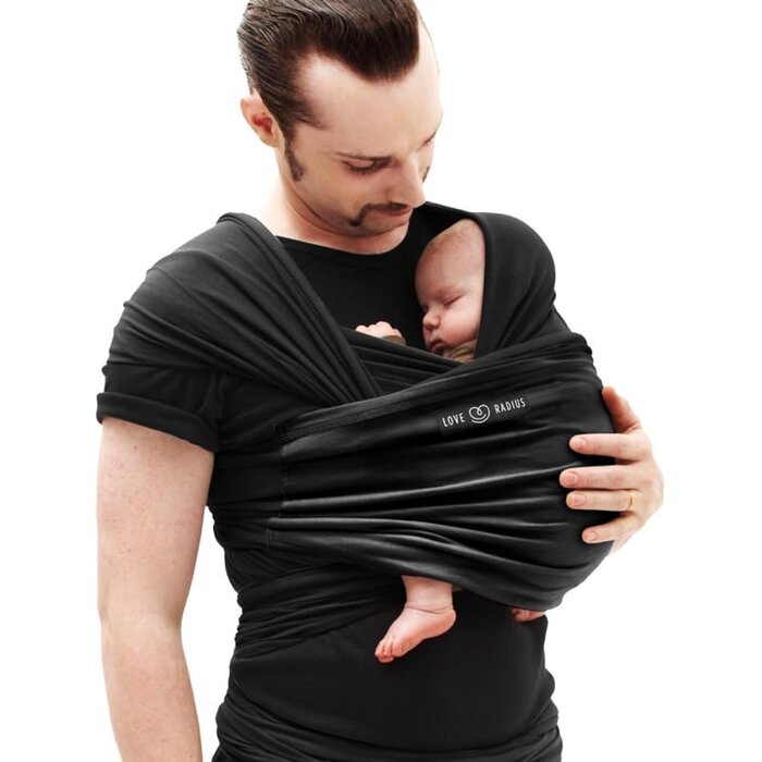 Elastisches Babytragetuch 5m - Schwarz - Ergonomisch - bis zu 63% günstiger
