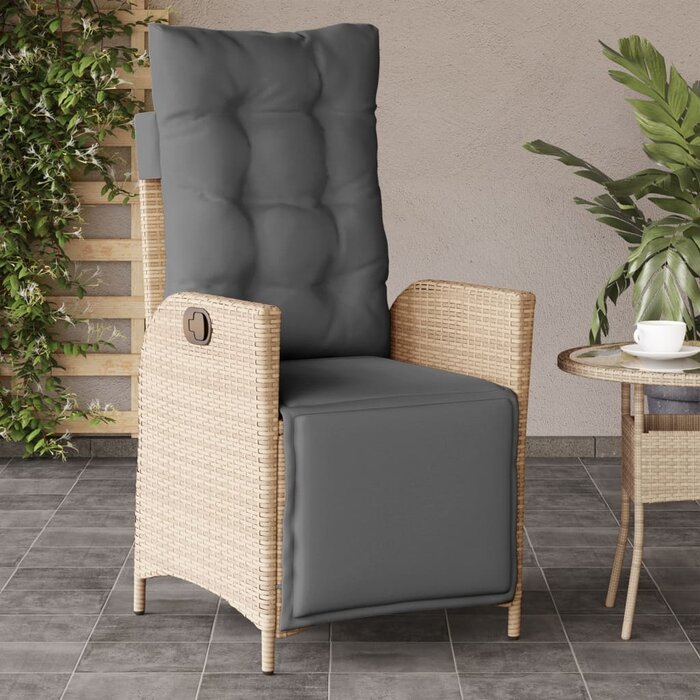 2er Set Verstellbare Gartenstühle, Poly-Rattan, Beige - bis zu 34,5% Rabatt