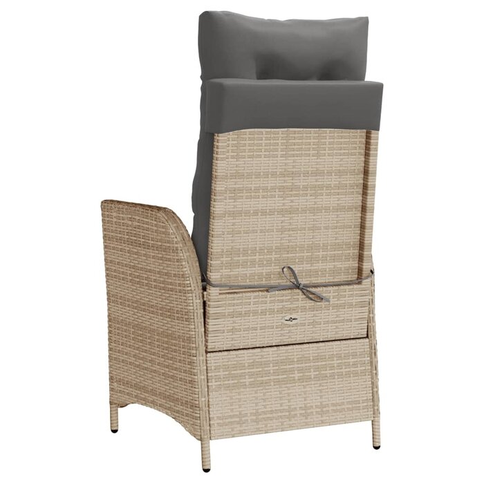 2er Set Verstellbare Gartenstühle, Poly-Rattan, Beige - bis zu 34,5% Rabatt