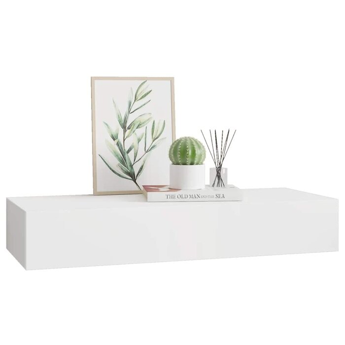 Vidaxl Wandregal mit Schublade 60x23,5 cm - Weißes Schweberegal - Bis zu 58% Rabatt