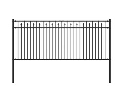 Vidaxl Spitzenzaun aus Stahl 200 x 130 cm, Schwarz - bis zu 33,6 % reduziert