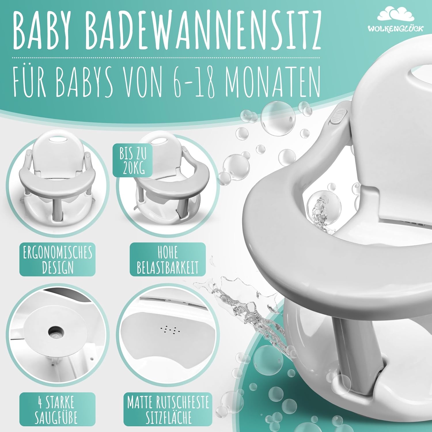 Ergonomischer Baby-Badesitz, klappbar - bis zu 57 % sparen!