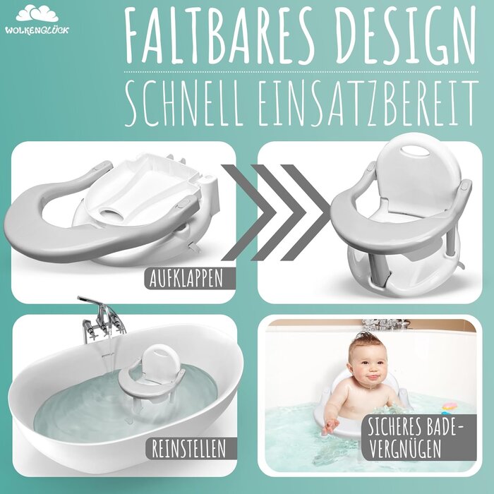 Ergonomischer Baby-Badesitz, klappbar - bis zu 57 % sparen!