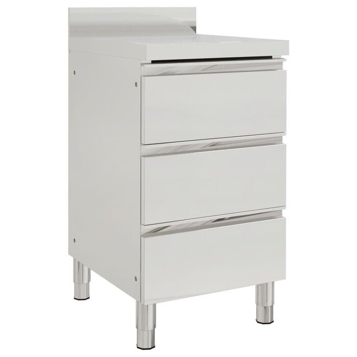 Profi-Edelstahl Küchenschrank mit 3 Schubladen - Outlet-Angebot bis zu 34,6 %