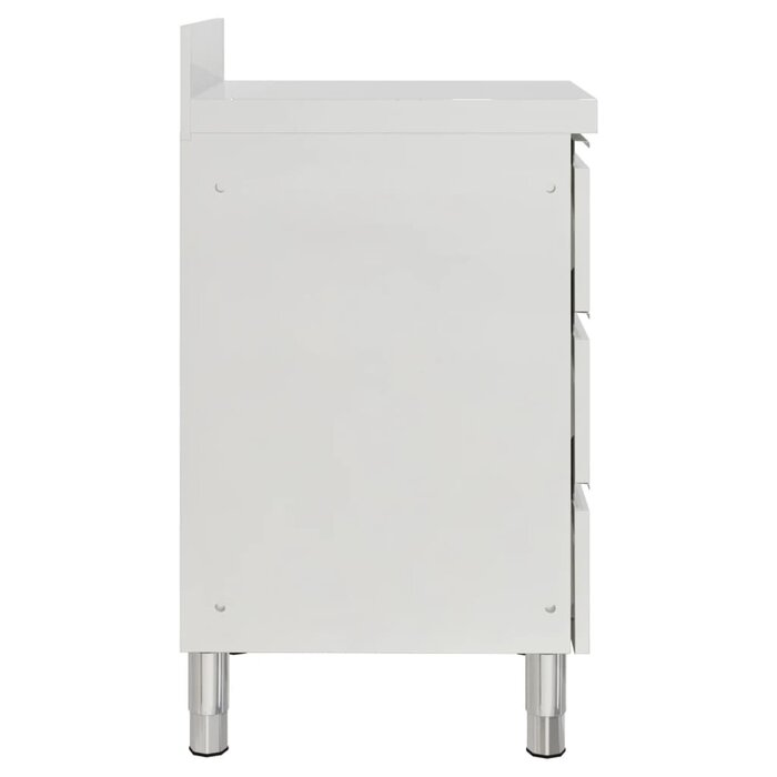 Profi-Edelstahl Küchenschrank mit 3 Schubladen - Outlet-Angebot bis zu 34,6 %